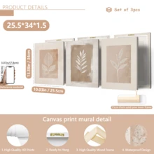 Bộ 3 tranh nghệ thuật đường nét thực vật màu be, tranh in lá cây tối giản, tranh canvas lá phong cách Boho, trang trí tường hiện đại, phù hợp cho phòng khách, phòng ngủ, nhà bếp, ký túc xá, văn phòng, quán cà phê, hành lang, phòng ăn và các không gian trang trí nhà khác, thích hợp cho sinh nhật, lễ tốt nghiệp và các dịp khác, có thể dùng làm tranh canvas treo tường, tranh nghệ thuật dành cho nữ giới thời trang, tranh nghệ thuật trích dẫn truyền cảm hứng, trang trí nhà cửa, tranh treo tường. - Màu be - Xem 16