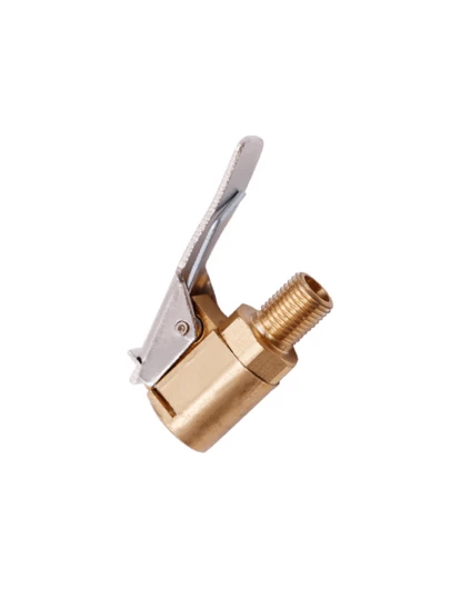 1pc 8mm Brass Locking Nozzle Tire Valve Clip Adapter - Automotive Grade, Tire Pump Nozzle, Automotive Quick Connect, Air Pump Threaded Nozzle, Automotive Tire Inflation Adapter, Compressor Blow-Off Valve Adapter, Automotive Accessories, Automotive Exterior Accessories.