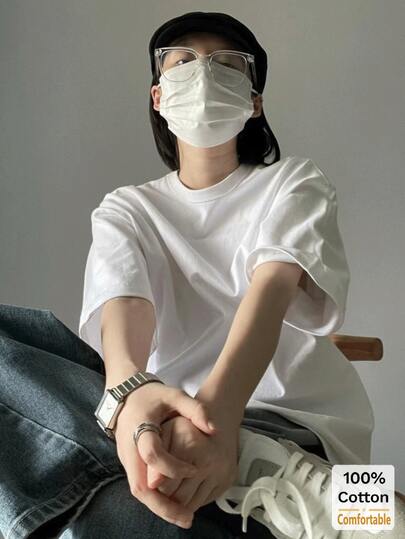 2026 Spring/Summer New Short Sleeve Mid-Length T-Shirt Women, Fashionable Solid Color Casual Top