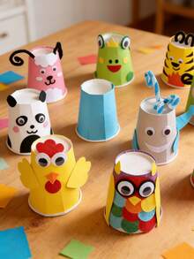 1 Box Creative Plastic Eye Stickers, Black & White Self-Adhesive Eye Materials For DIY Crafts, Animal, Plant, Cartoon Eyes - Eye Patch Kit - View 3