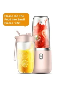1 máy xay sinh tố điện cầm tay không dây 400ml có cổng sạc USB, máy xay nước ép trái cây mini với 6 lưỡi dao và cốc hai lớp, thích hợp để chế biến thực phẩm tại nhà hoặc ngoài trời, lý tưởng để làm nước ép rau/quả và sinh tố. - Nhiều màu - Xem 13