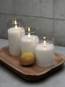 3pcs Rechargeable LED Electronic Candles, (Battery Included), With USB Charging Cable, Suitable For Holidays, Weddings, Gifts, Fireplace, Home Decor - Transparent - View 6