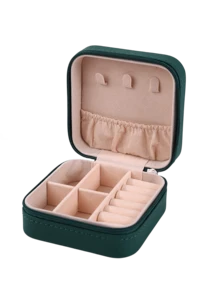 1个PU皮革便携式首饰盒,旅行首饰收纳盒,可收纳项链、戒指、耳环,防尘、抗氧化、防刮擦,首饰展示盒,送给女朋友、母亲的礼物,返校季礼物 - 彩色 - 查看 14