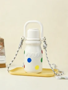 1个不锈钢保温杯，高品质可重复使用水瓶，带提手，方便携带 - 彩色 - 查看 4