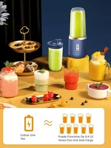 1 máy xay sinh tố điện cầm tay không dây 400ml có cổng sạc USB, máy xay nước ép trái cây mini với 6 lưỡi dao và cốc hai lớp, thích hợp để chế biến thực phẩm tại nhà hoặc ngoài trời, lý tưởng để làm nước ép rau/quả và sinh tố. - Nhiều màu - Xem 8