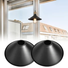 工业风黑色铁艺锥形灯罩，复古阁楼吊灯，黑色金属防眩光灯壳，北欧简约餐厅/酒吧装饰灯罩 - 黑色錐形燈罩 - 查看 7