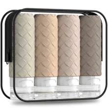 4pcs Silicone Leak-Proof Refillable Bottles, Smooth Squeeze No Residue, Compact Portable, Airtight Seal Keeps Fresh, Stylish & Practical Travel Makeup Organizer - Multicolor - View 9