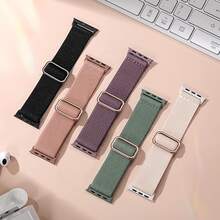 5条/套编织单环表带，兼容 38mm/40mm/41mm/42mm/44mm/45mm/46mm/49mm，男女通用；弹性尼龙表带，兼容 Ultra/SE/11/10/9/8/7/6/5/4/3/2/1系列；18mm/20mm/22mm通用尼龙弹性表带，适用于 3 Pro/GT3 Pro/ 7/6/5/4/5 Pro等智能手表；柔软可调节透气尼龙运动表带，适用于Versa 2/Versa 3/Versa 4/Charge 5/6 - 星光+肉粉+松針綠+煙紫+黑色 - 查看 1