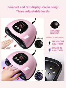 1pc 24 LED UV Nail Lamp, Nail & Toe Nail DIY Gel Nail Curing Light, USB Rechargeable Nail Dryer With 3 Timer Settings, Compact Design With Timer, No Discoloration, Suitable For Travel/Home/Gift/Nail Salon/SPA - Multicolor - View 4