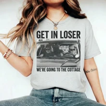 Get In Loser We're Going To The Cottage, Heated Rivalry, Im Coming To The Cottage Tee - Light Grey - View 1