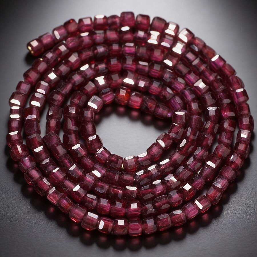 Đá Garnet tự nhiên AAA màu đỏ đậm, chất lượng cao, dạng khối lập phương, dùng làm hạt trang sức DIY, vòng tay, dây chuyền, bông tai tuyệt đẹp, quà tặng cho nam nữ. - Hạt - Xem 1