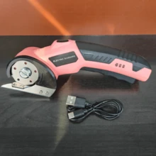 Cordless Electric Scissors, USB Rechargeable Lithium Battery, With Safety Lock, Ergonomic Non-Slip Handle, High-Speed Operation At 10,000 RPM, Electric Paper Cutter Suitable For Cutting Clothes, Cardboard, Leather And Fabric, Great Gift For Birthday And Valentine's Day - Multicolor - View 13