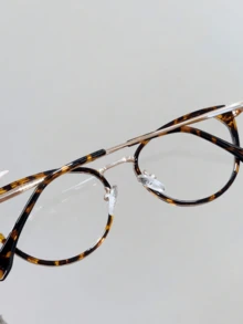 Y2K猫眼透明眼镜，冷茶色 - 黃豆花(限定色升級款) - 查看 6