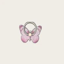 Cute Butterfly Pattern Phone Ring Holder - 360° Rotation, Metal Finger Grip Stand And Swivel Ring, Sturdy Grip