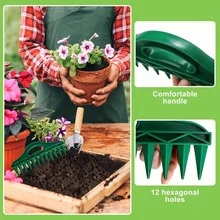 1pc 12-Hole Manual Seed Planter, Plastic Vegetable & Flower Garden Seeder, Efficient Gardening Planting Tool - A - View 3