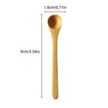 10/20 piezas Mini cucharas de bambú/madera, 3.54 * 0.79 pulgadas, cucharas de postre/té/café/helado/condimentos, mango redondo - Multicolor - Ver 7