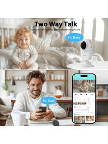 Smart Baby Monitor With 1 Cameras And Audio,App,Long Range,Night Vision,Temperature Sensor,2 Way Talk, Feeding Clock And Lullabies,Home Use - 白色 1 camera - 查看 8