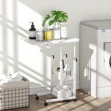 Soporte Para Computadora Altura Ajustable Con Ruedas Mesa Mesa De Centro Mesa Auxiliar De Madera Mesa De Noche Moderno Mesa De Reunión Escritorio Para Computadora Mesas Laterales - Blanco - Ver 4