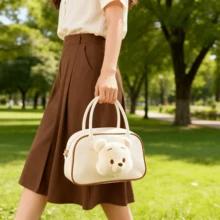 Miniso New Disney Winnie The Pooh Handbag, PU Cartoon Cute Winnie The Pooh Shoulder Bag, Large Capacity Crossbody Bag