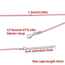 10pcs 45+5cm DIY Necklace Wax Thread Jewelry Accessories Necklace Rope Leather Rope Jewelry Making Parts Craft Supplies (20 Colours) - Multicolor - View 11