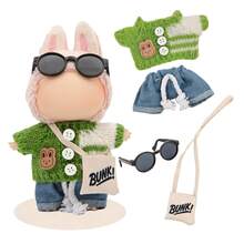 Sweater & Jeans Set, For LABUBU, Paired With Fashionable Headband, Glasses, Bag, Stylish Accessories, Merchandise, Birthday/Holiday Gift (Excluding Plush Doll, Only Clothes & Accessories) - Multicolor - View 7
