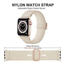 5条/套编织单环表带，兼容 38mm/40mm/41mm/42mm/44mm/45mm/46mm/49mm，男女通用；弹性尼龙表带，兼容 Ultra/SE/11/10/9/8/7/6/5/4/3/2/1系列；18mm/20mm/22mm通用尼龙弹性表带，适用于 3 Pro/GT3 Pro/ 7/6/5/4/5 Pro等智能手表；柔软可调节透气尼龙运动表带，适用于Versa 2/Versa 3/Versa 4/Charge 5/6 - 星光+肉粉+松針綠+煙紫+黑色 - 查看 3