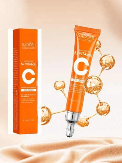 Crema de ojos con vitamina C de SADOER, anti-ojeras, anti-bolsas, hidratante, iluminadora y reafirmante, productos para el cuidado de la piel de los ojos