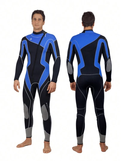 3mm Neoprene Wetsuit, Unisex Warm Diving Suit; Men's Front Zip Surfing Wetsuit; Women's One-Piece Thermal Swimsuit