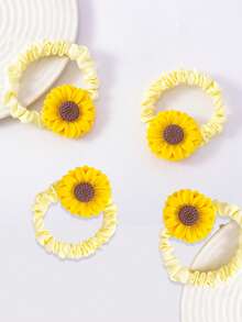 Sunflower Decor Scrunchie, Bohemian Casual - Yellow - View 5