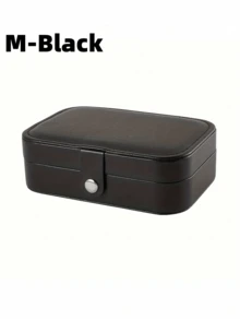 1个PU皮革便携式首饰盒,旅行首饰收纳盒,可收纳项链、戒指、耳环,防尘、抗氧化、防刮擦,首饰展示盒,送给女朋友、母亲的礼物,返校季礼物 - 彩色 - 查看 15