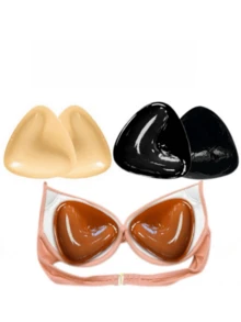 2对透气硅胶三角粘性胸罩，双面粘性，隐形乳贴 - 彩色 - 查看 1