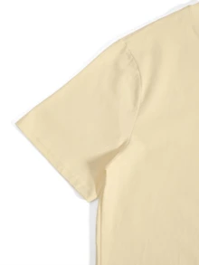 (220 Cotton T-Shirt Double-Sided Printing) 1pc  Flame & Star Graphic T-Shirt, Y2K, Streetwear, Digital Print T - Shirt Casual Comfort Cotton Tee For Spring & Summer Fall Men's Clothing, Halloween Gift,Unisex - 杏色 - 查看 5