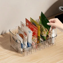 4/3pcs Transparent Plastic Spice Storage Boxes With Adjustable Dividers - Multifunctional Kitchen Organizer Boxes For Spices, Snacks And Small Items - Suitable For Countertop, Detachable Spice Rack, Large Capacity Fridge, Cabinet And Desk Storage Boxes, Kitchen And Outdoor Camping Spice Storage Boxes, Refrigerator Accessories - Multicolor - View 6