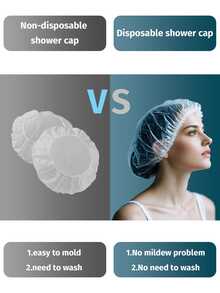 50PCS Thickened Hair Conditioning Caps Disposable Shower Caps PE Material Elastic Band No Tear Design Dust Proof Hair Treatment Caps For Daily Hair Care Perfect For Home Use Travel Salon Treatments Washable And Colorfast Suitable For Women Men All Hair Types Great Gift For Mom Daughter Friends Best Hair Care Solution For Valentines Day Mothers Day Christmas - 無色 - 查看 6