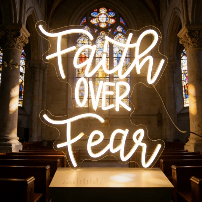 LED Neon Sign, USB Powered Wall Hanging Push Button Multicolor Neon Light For Baptism, Birthday, Bedroom Decor, Garden, Party, Christmas – Plastic Material Without Battery