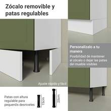 Gabinete Bajo Cocina Madesa Vik 80cm Con Encimera BV - Blanco y Verde - Ver 9