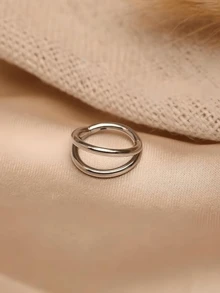 1个无缝不锈钢闭合式鼻环。人体穿孔饰品。单耳双环耳环男女皆宜，可作为鼻环/耳环/唇环佩戴，并可装饰耳软骨、耳垂、耳屏、鼻子、鼻孔、嘴唇等部位。女士鼻环。鼻中隔环。 - 銀色 - 查看 3