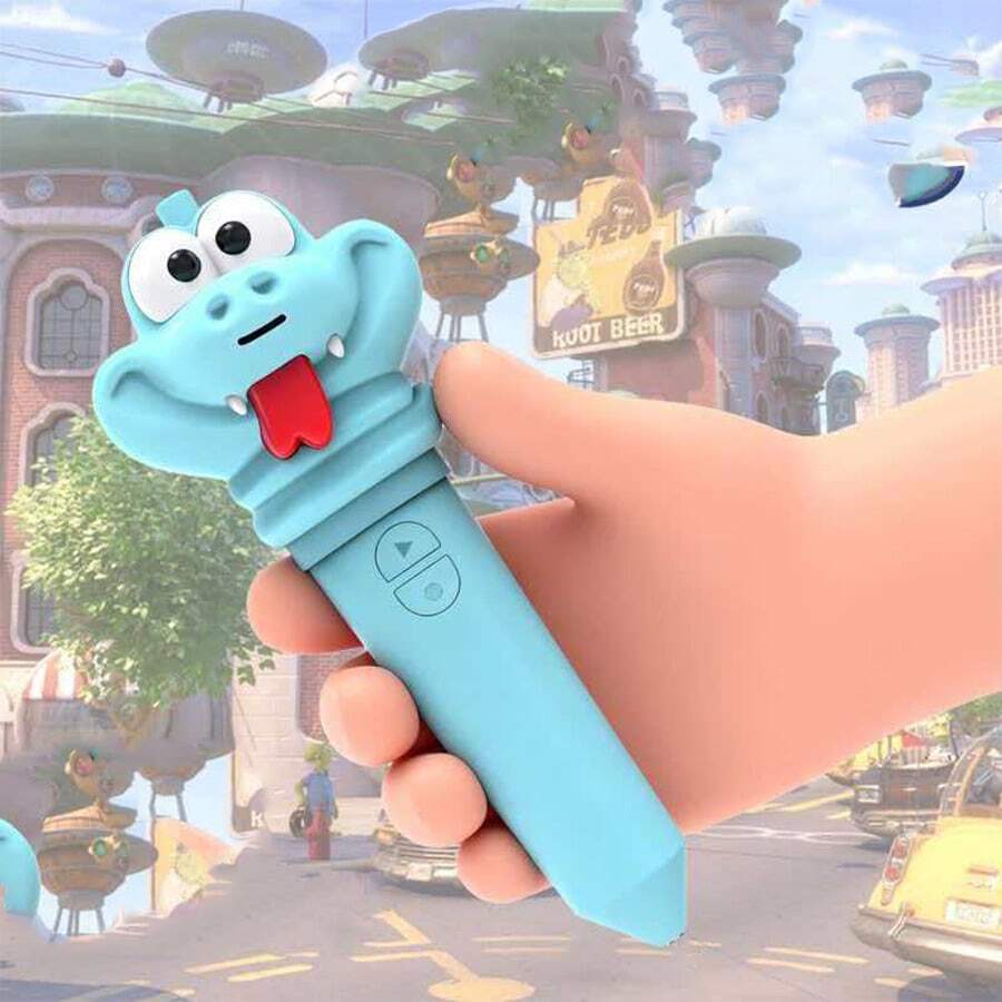 1pc Gray Snake Antidote Shaped Ballpoint Pen With Voice Recorder, Writing & Recording Pen With Clip, Medium Tip, Plastic Material, Easter Gift - Multicolor - View 1