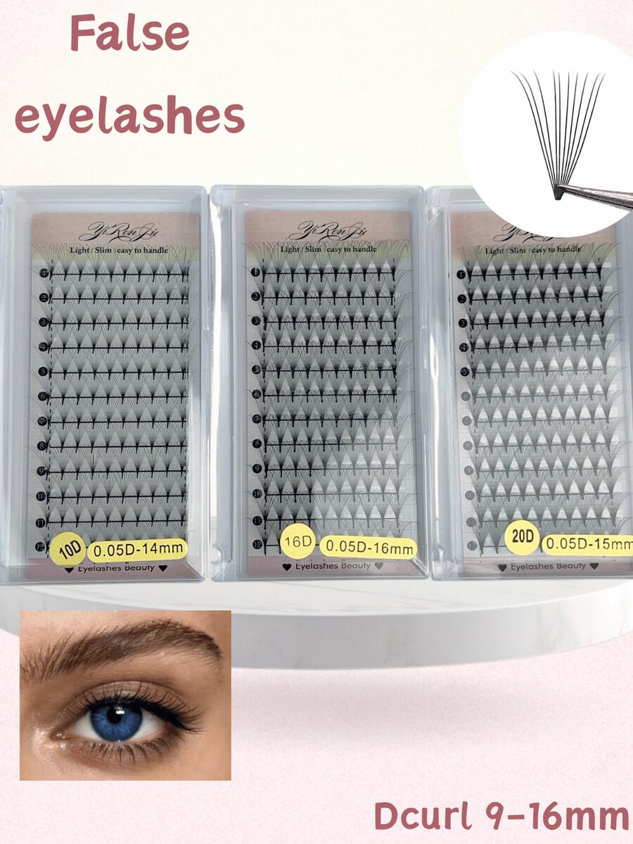 10D/16D/20D 0.05 Thickness 12 Rows Mini Box Portable Realistic Natural Looking Eyelash Extensions, Soft Mink Lashes