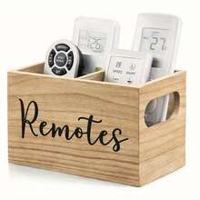 Hộp đựng đồ bằng gỗ 2 ngăn - Hộp đa năng dùng để đựng điều khiển từ xa, kính mắt, đồng hồ và văn phòng phẩm - Hoàn hảo cho phòng khách, phòng ngủ, văn phòng, v.v., giá đỡ điều khiển từ xa, hộp đựng đồ mở để sắp xếp đồ đạc trong nhà. - Màu nâu  Mocha - Xem 1