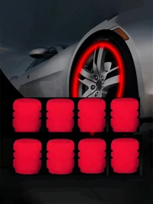 4pcs Glow In The Dark Tire Valve Caps, Universal Fluorescent Tire Valve Stem Covers, Absorb Light During The Day And Glow For Long Time. The Car Glow Valve Caps Come In Green, Pink, Blue And Yellow Colors. Suitable For Car, SUV, Motorcycle, Bicycle And Truck Tire Valve Stems. - Multicolor - View 21