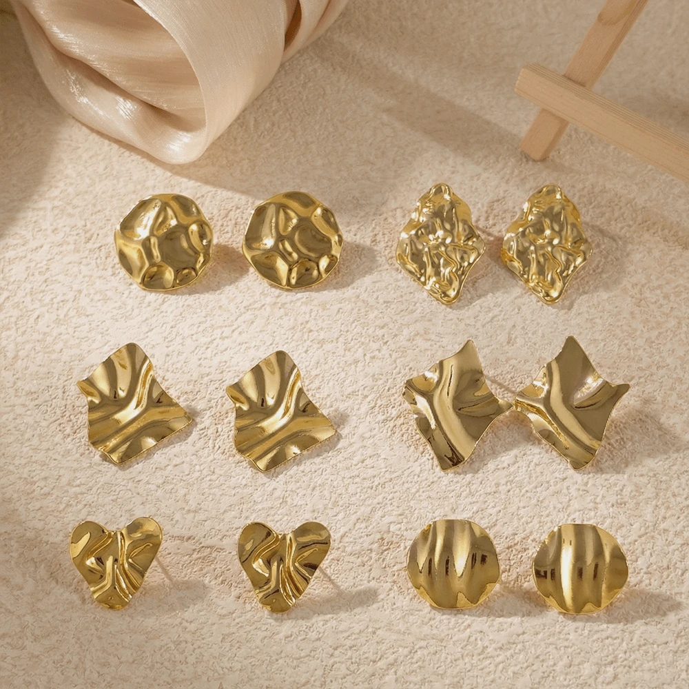 Vintage goldene Ohrringe für Frauen, geometrische Ohrringe, massive Ohrstecker, einzigartiger Barock-Sommerstrand-Boho-Schmuck, Geschenk, große goldene Ohrringe, Edelstahl-Schmuckset für Frauen, Sommerstrand-Badeanzug-Accessoires, attraktive Kleidung, Hochzeitskleid-Accessoires - vielseitiger Schmuck perfekt zum Tragen beim Schwimmen, Baden, Trainieren, ideal als Valentinstag-, Geburtstags-, Muttertags- und Urlaubsüberraschung.