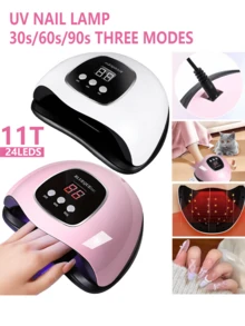 1pc 24 LED UV Nail Lamp, Nail & Toe Nail DIY Gel Nail Curing Light, USB Rechargeable Nail Dryer With 3 Timer Settings, Compact Design With Timer, No Discoloration, Suitable For Travel/Home/Gift/Nail Salon/SPA - Multicolor - View 1