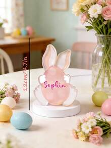 个性化复活节兔子铭牌 - 定制亚克力纪念品，复活节装饰礼品牌匾，可重复使用的复活节家居庆祝标牌，儿童和家庭复活节纪念装饰品 - C-復活節籃子裝飾 - 查看 15