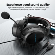 Wired Gaming Headset With Detachable Microphone, Compatible With All Devices, 3.5mm Audio Jack, Black, Equipped With Noise-Cancelling Microphone, LED Lights, And Soft Memory Earcups For Immersive Audio Experience - Grey - View 9