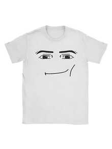Comfortable Summer 2026 Anime Robot Robloxs Face T-Shirts Fun Tees Crew Neck Short Sleeve Men T Shirts Clothing Harajuku T Shirts - trắng - Xem 1