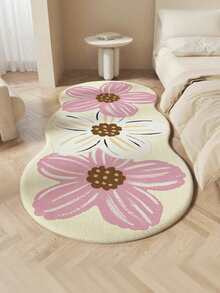 1 Peça Tapete Decorativo com 3 Flores, Tapete Decorativo, Decoração de Quarto, Tapete Pequeno, Tapete, Decoração Doméstica, Tapete de Sala de Estar, Tapete Pequeno de Sala de Estar, Tapete de Quarto, Decoração Doméstica de Sala de Estar, Tapete para Área Externa, Tapete Lavável - Multicolorido - Visão 1