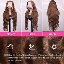 bling hair Perruque 36 pouces (91 cm) de long, densité 200 %, brun chocolat, 13x4 ou 13x6, cheveux humains ondulés, lace front transparente HD, pré-épilée, brun chocolat n°4, teinte brune, cheveux humains brésiliens, perruque lace front ondulée pour femme - Chocolat brun - Voir 10