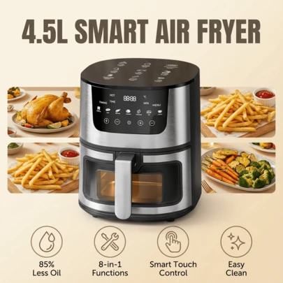 SOKANY Large Capacity Air Fryer Oven Combo - Simple Baking & Frying, Plug & Play, Smart Touch Screen, Oil-Free Multi-Function Cooking, Crispy Skin, Baking, Heating, Quick & Easy To Use - Healthy Eating Made Easy