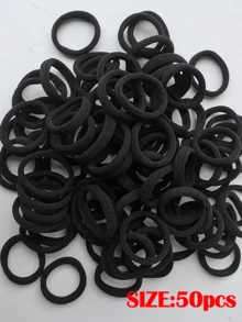 50PCS All-Day Comfort Black Hair Ties Set | Premium Hypoallergenic & Fade Resistant Elastic Hair Bands For Women  | Gentle No Damage Design For All Hair Types | Perfect For Daily Wear, Office, School, Gym, Yoga, Running, And Travel  | Ideal Holiday Gift For Christmas, New Year, Valentine's Day, Birthday, Gift Exchanges | Great For Friends, Mother, Wife, Daughters, Colleagues, Couples, And Fashion Enthusiasts | Versatile For Vacation, Outdoor, Shopping, Dates, And Campus Activities. - màu đen - Xem 4